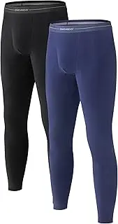 [DAVID ARCHY] Men's Thermal Underwear Set Cotton Long Breathable Warm Thermal Underwear Sets Functional Underwear Thermal Underwear
