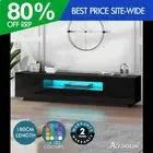 ALFORDSON Entertainment Unit 180cm TV Cabinet Stand LED Light Gloss Black