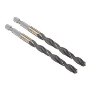 2pcs Titanium Coated Drill Bit with 1/4" Hex Shank - [8mm x 116mm] HSS