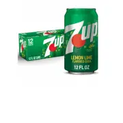 7UP Lemon Lime Soda, 12 pack cans