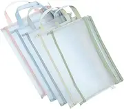 GRADENEVE Document Storage Bag 5pcs Mesh Zipper Pouches Large Mesh Zip Bags for Office Supplies Zipper