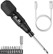 OQIMAX Electric Screwdriver, 9 IN 1 Precision Screwdriver Set with 9 Bits and USB Cable, Portable Magnetic Repair Tool Kit with LED Lights for Phones Watch Jewelers Computers