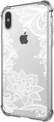 iPhone XS Max Case Slim Full Coverage Dual Layer Bumper Clear Mandela Pattern
