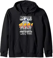 [STAR WARS] R2-D2 May The Force Be With You Text Zip Hoodie