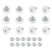 Pack of 12 Drawer Rollers Nylon Cabinet 19mm Pulley Replacement Wheels with Nuts