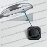 Door Handle Black Rubber Smart Key Lock Press Button For 15-20 Honda Fit Hatch
