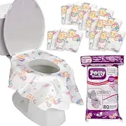Potty Shields Toilet Seat Covers Disposable (20 pk, Unicorns) - XL Waterproof Toilet Cover for Toddlers, Kids & Adults - Portable & Individually Wrapped for Travel, Potty Training, Public Restrooms