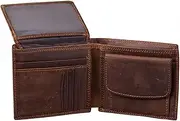 [DLUXCA] Men's Wallet Retro Bifold Wallet Retro Large Capacity Business Casual Wallet Men