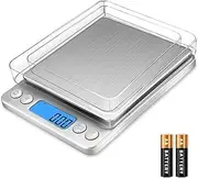 Digital Food Scale, 3KG Digital Kitchen Scale Weight Grams and oz, 1g/0.1oz High Precise, Stainless Steel Kitchen Digital Scale with Tare Function for Cooking Baking, Jewelry, Silver