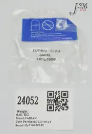 24052 VARIAN SIDE PIN INSULATOR FOR THE PROFILER CUP (NEW) E17118170