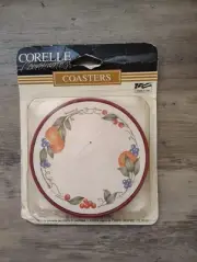Vintage Corelle Coordinates Summer Blush Pansies Coaster Set of 4 New Old Stock