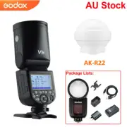 Godox V1-S 2.4G Round Head Camera Flash Speedlite with Battery + AK-R22 Diffuser