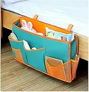 Hanging Storage Organiser Bag，Dorm Room Bedside Organiser Pocket Hanging Caddy Kids Bunk Bed Pocket Baskets Storage Blue Adhesive Organizer Table Wall Bedside Hold (Color : OneColor, Size : 1PCS)
