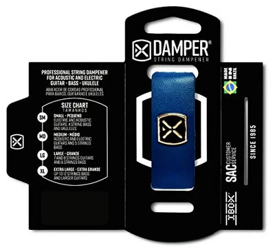 String Damper for Guitar/Bass/Acoustic Guitar - Damper SM (Blue Leather)