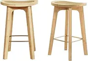 [Artiss] 2X Bar Stools Bamboo Rattan Stool Counter Chair Kitchen Barstools