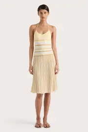 Citara Drawstring Skirt Butter Stripe