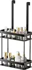 Over the Door Shower Caddy, 2 Tier Hanging Shower Caddy Shower Shelf, Metal H...