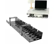 Under Desk Cable Management Tray Wires Tidy Organizer for Office and Home Black