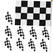 ANDRESLAD 10pcs Race Car Flags Checkered Racing Flags for for Match Halloween Party Decorations