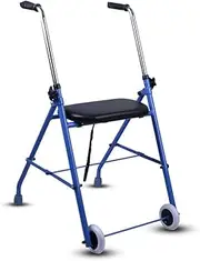 Walker,Walking Frame 2 Wheel Aluminium Lightweight Folding Rollator Walker with Padded Seat Ergonomic Handles Little Surprise