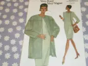 VOGUE 8422 MISSES PETITE LOOSE FITTING JACKET DRESS & PATTERN-UNCUT-14-16-18