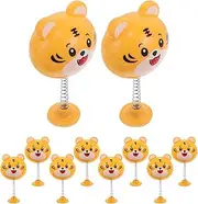 DIY Helmet Decoration 10pcs Cartoon Tiger Bobbleheads for Scooter Bike