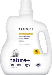 ATTITUDE Fabric Softener for Sensitive Skin - Safe, Hypoallergenic Plant-based Advanced Deodorizing Power, Citrus Zest, 67.6 Fl Oz, 80 Loads