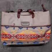 PENDLETON Woolen Mills Shoppers Tote Bag Pinto Mountain Collection Taupe Aztec
