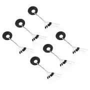 600Pcs Fishing Bobber Beads Stoppers 6 in 1 Float Sinker Stops Oval S, Black