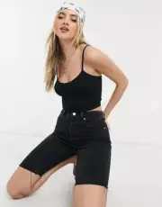 COTTON ON Body Isla Seamless Cami Crop Top Black Bralet Bra Casual Y2K sz XS/S