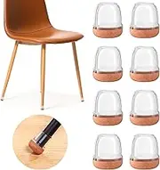 20 Pcs Clear Small Chair Leg Floor Protectors for Hardwood Floors, Upgraded Rubber Chair Leg Caps with Felt Pads, Furniture Leg Feet Cups Protect Floors from Scratches Reduce Noise (Fit 0.75"-1")