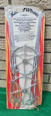 Vintage Barbecue Kabob Wheel Skewers Rods Paramount Housewares 7220 18" Sealed