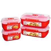 Sistema Heat and Eat Microwave Set. 1.25 L, 525 ml, Rectangular School Lunch Box
