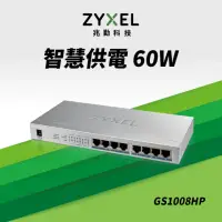 在飛比找momo購物網優惠-【ZyXEL 合勤】GS1008HP 8埠GbE無網管型Po