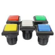 Colorful Arcade Square Push Buttons Illumilated LED Light w/ Microswitch 33*33mm