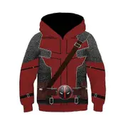 Deadpool & Wolverine Kids Boys Hooded Sweatshirt Casual Long Sleeve Hoodies Loose Pullover Tops Red 8-11 Years