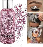 GL-Turelifes Mermaid Sequins Chunky Glitter Liquid Eyeshadow Glitter Body Gel Festival Glitter Cosmetic Face Hair Nails Makeup 30g