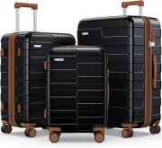 Luggage Sets 3 Piece Hardshell Expandable Ultra Durable 100% PC Lightweight Carr