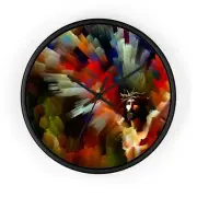 Home Decor Wall Clock Abstract Expressionism Jesus Christ Crucifixion Bible