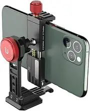 Metal Phone Triod Mount, ULANZI ST-14 Aluminum Smartphone Tripod Mount Adapter with Cold Shoe, 360° Cell Phone Stand Holder Clamp for iPhone 11 Max Pro iPhone X XR Xs 6 7 Plus