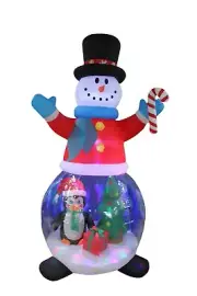 8 Foot Tall Christmas Inflatable Snowman Globe Penguin Tree LED Yard Decoration