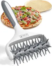 Pizza Dough Docker Pastry Roller with Spikes, Pizza Docking Tool for Home & Commercial Kitchen -Gray