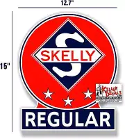 (SKEL-4) 15" SKELLY REGULAR GAS DECAL LUBSTER GASOLINE PUMP OIL SIGN STICKER