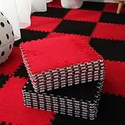 Generic Foam Floor Mat Jigsaw Puzzle Tiles - 40 Pc Interlocking Plush Carpet Pieces for Living Room, Playroom - 12x12 Inch Rugs for Playtime