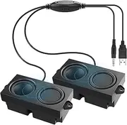 MEIRIYFA Computer Speakers for Desktop PC Laptop, Mini PC Computer Speaker USB Powered 3.5mm AUX Jack Input with Volume Control, HiFi Stereo PC Loudspeaker for Desktop Tablet (Black, 1.2M)