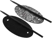 BESTYASH 2 Pcs Retro Hair Pins Vintage Oval Hair Barrettes Soft PU Material Accessories for Daily Use