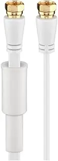 Goobay 67298 Flat SAT Antenna Cable, 80 dB, 2X Shielded, Weatherproof, 10m Length - Durable & High-Performance TV Signal Extension