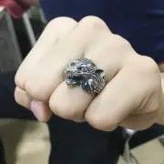 Wolf Head 925 Silver Ring Adjustable Ring