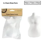 2x White Polystyrene Foam Dress Mannequin Torso Styrofoam Craft DIY Project 13cm