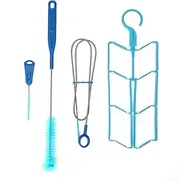 4 in 1 Water Bag Cleaner Set Universal Water Reservoir Clean Set ible Long Brush for Hose Small Brush for Bite Valve Big Brush for Bladder Hanger for Drying